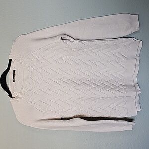 Cyrus Preppy Basket Weave Neutral sweater medium